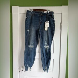 Fashion to Figure Distressed Skinny Jeans - Size 18, NWT!